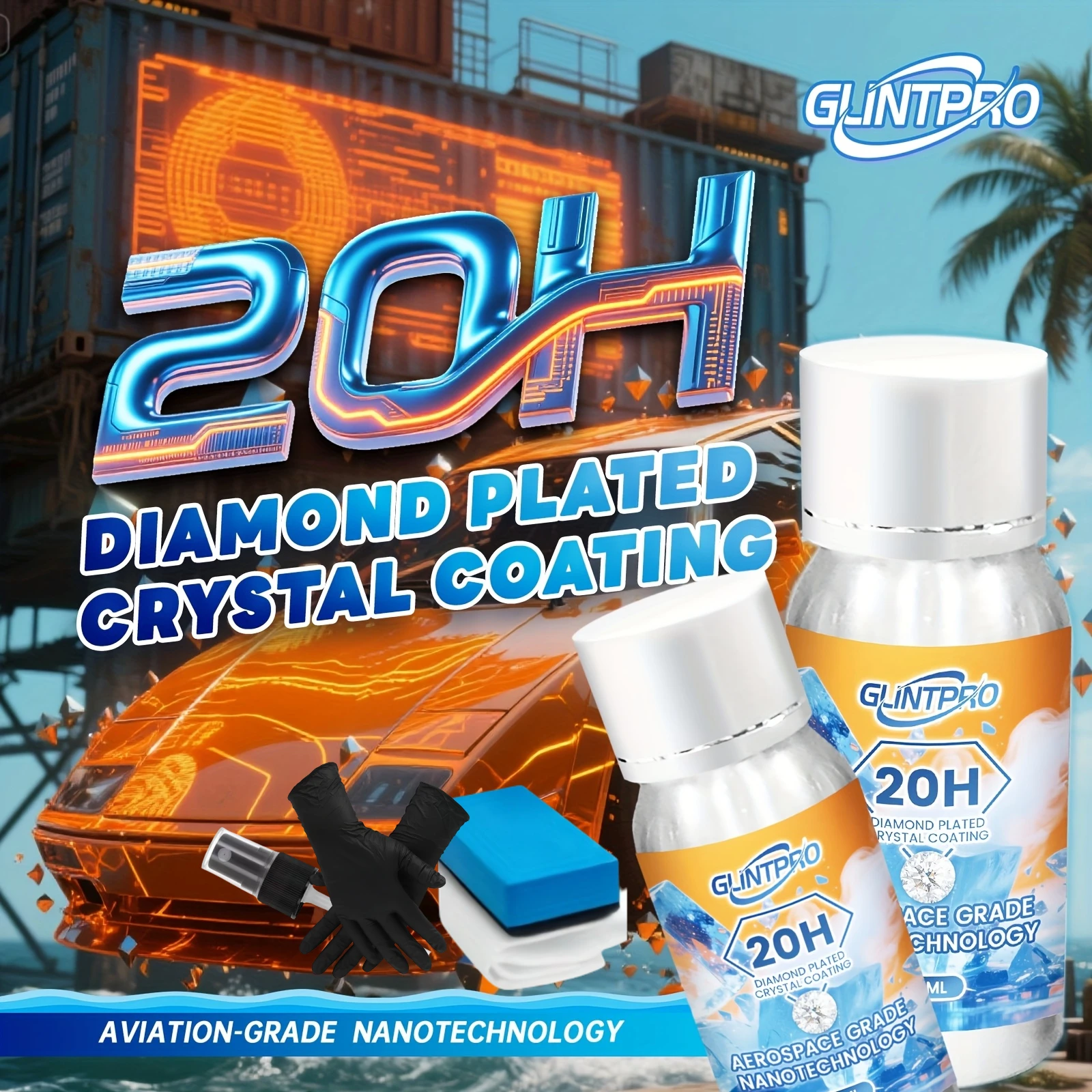 1/2 Set Auto Polnisch 20H Keramik Beschichtung Auto Langlebige Anti-scratch Hydrophobe Auto Wachs Beschichtung Auto Pflege produkte (30 ml) Image