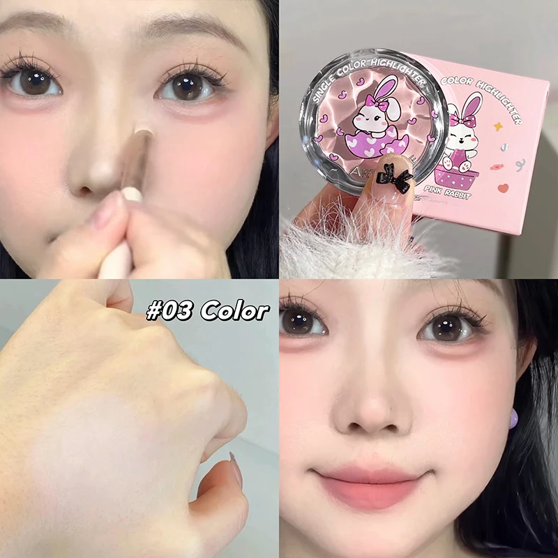 Monochrome Highlighter-Make-up-Palette für das Gesicht, matt, langanhaltend, pigmentierend, aufhellend, Lying Silkworm Contour Concealer Cosmetics Image