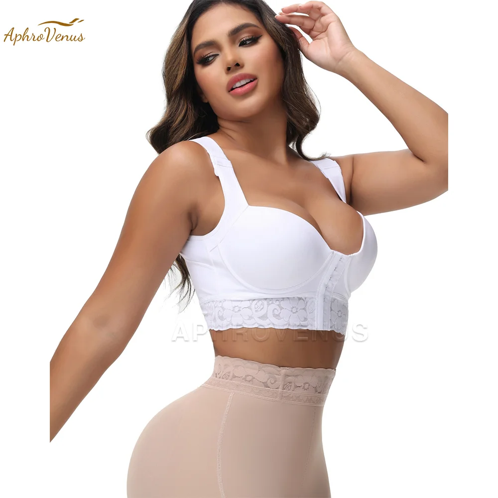 Fajas Women's High Back Posture Corrector Bra Shaper Plus Size Wide Band Bras Shapewear Back Fat Smooth Underwear Shaper Tops Image