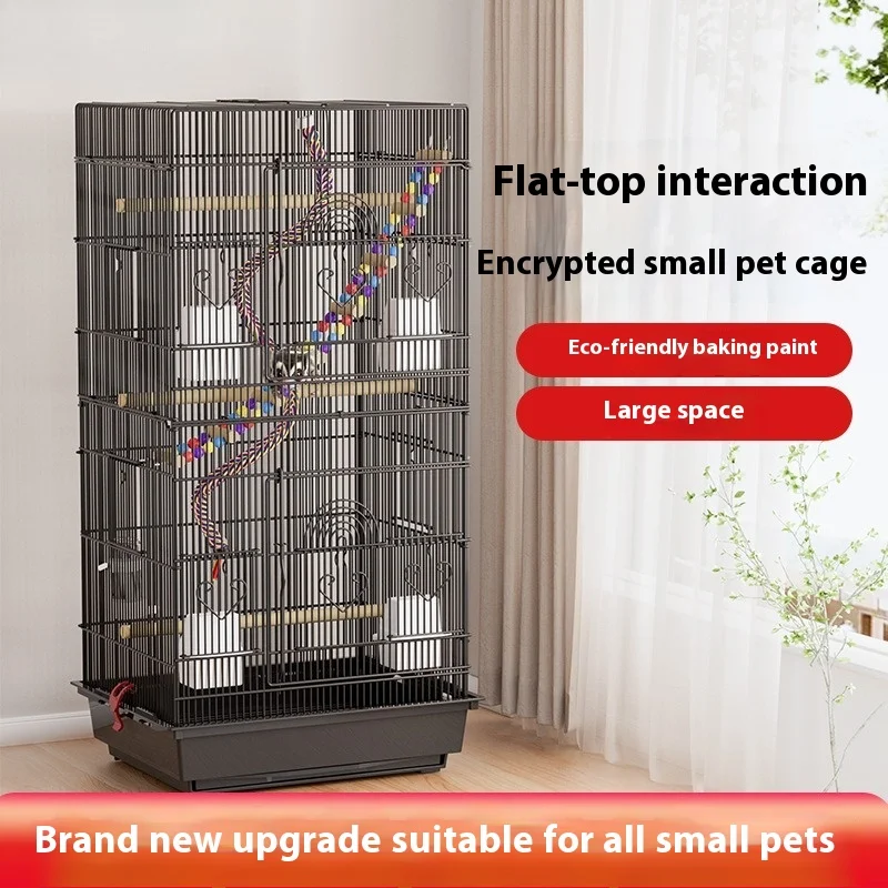 Großer interaktiver Villa-Käfig, komplettes Set für Zuckergleiter, Frettchen, Maus, Chinchilla – Vogelkäfig-Design, Eichhörnchenunterkunft Image