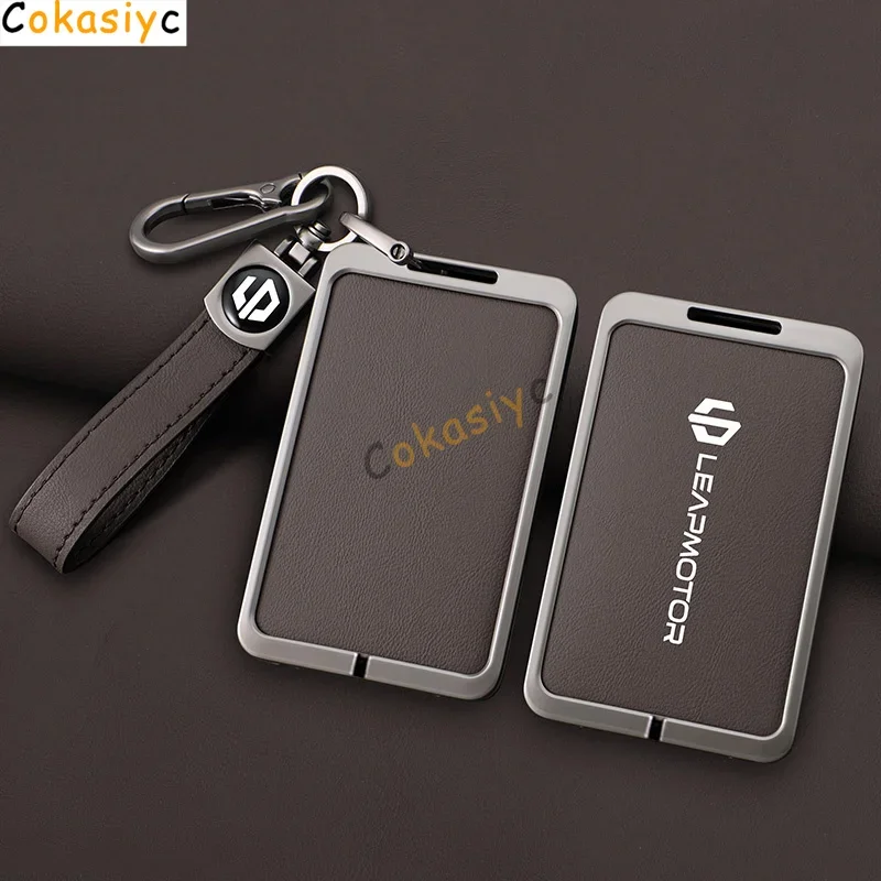 Auto Smart NFC Karte Schlüssel Fall Abdeckung Für Leapmotor C10 C11 C16 Zink-legierung Leder Schutz Halter Shell Kychain Auto Zubehör Image