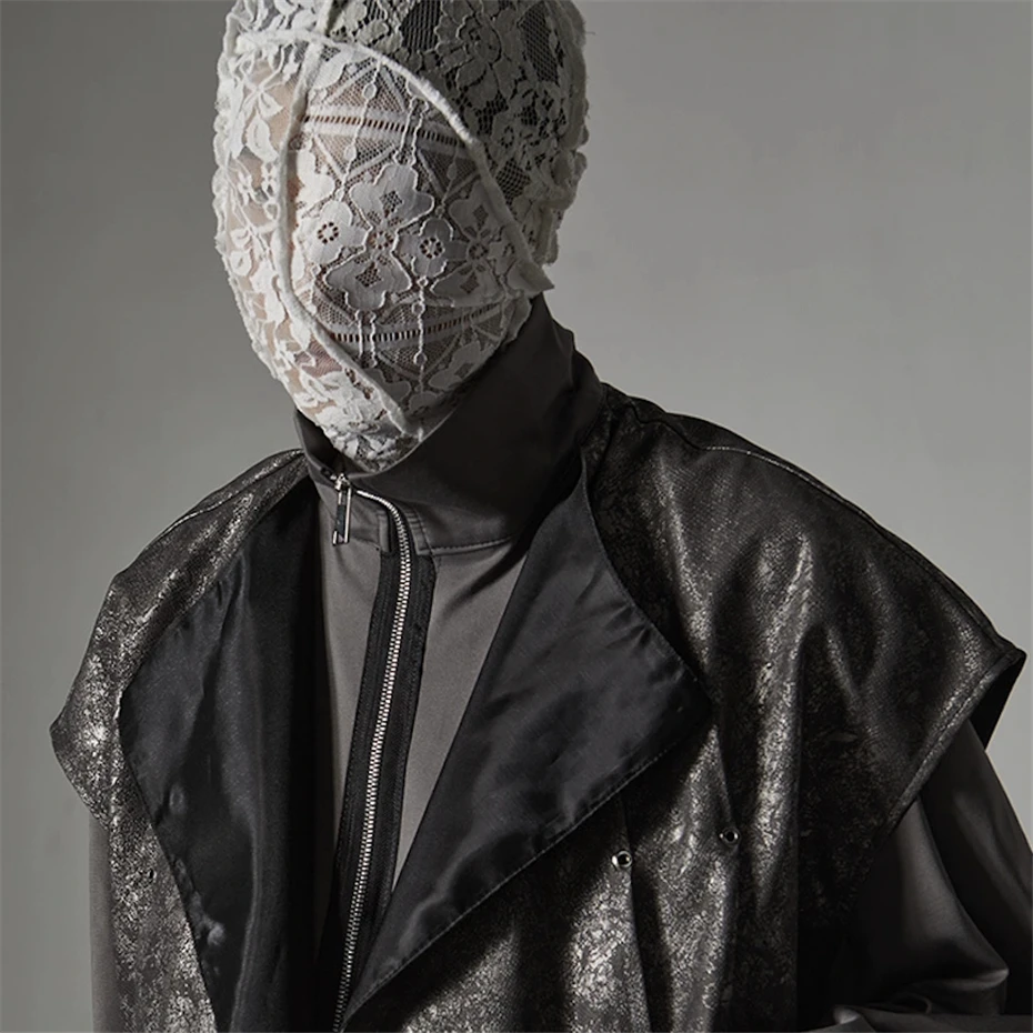 Herren Tide Cap Spitze Original Design Dark Streetwear Dance Rap Hip Hop Walk Show Shooting Pioneer Vielseitiger Hut Punk Maske