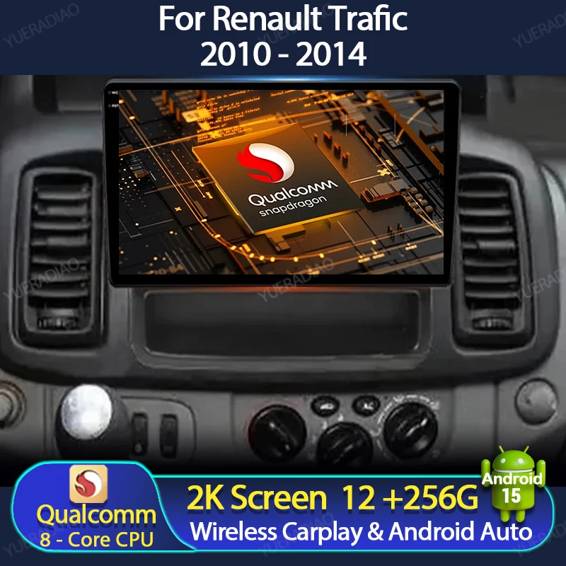 Android 15 Autoradio Für Renault Trafic Nissan Primastar Opel Vivaro 2010 2011 2012 2013 2014 Multimedia-Player Carplay Auto GPS Image