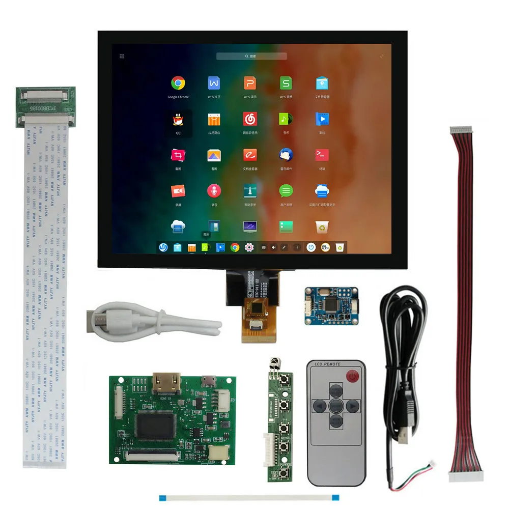 8 zoll 1024*768 IPS 4:3 Screen Display LCD Monitor Fahrer Control Board Digitizer Touchscreen Für Raspberry Pi PC Sub bildschirm Image