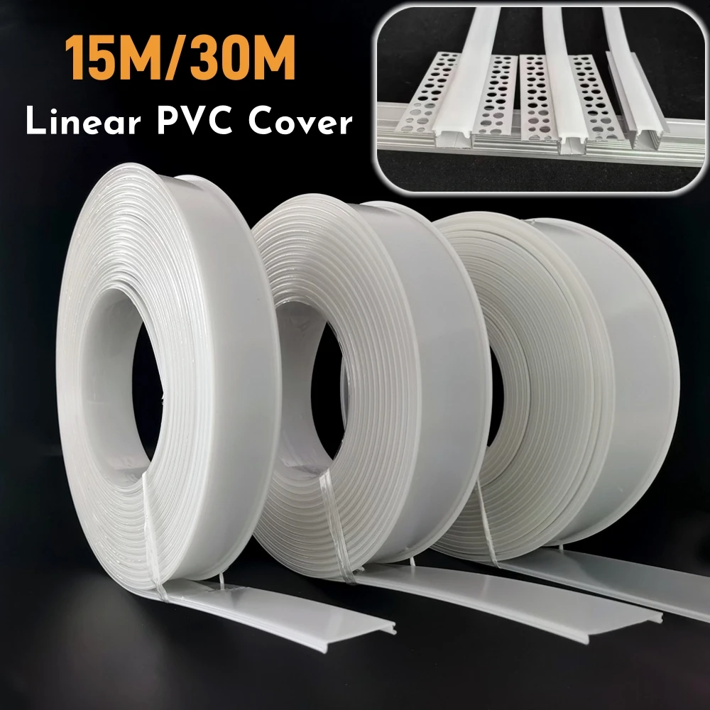 15m/30m Schwarz/Weiß LED Aluminium Profil Diffusor Kunststoff Abdeckung Kanal Austauschbare Biegsame PC Abdeckung Bar Streifen lichter Lampenschirm