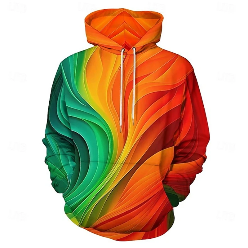Rainbow Paint Splatter Tie-dye 3D Hoodie Men Women Fashion Casual Sweatshirts Street Hoodies Mens Clothing Comfort Y2k Clothes