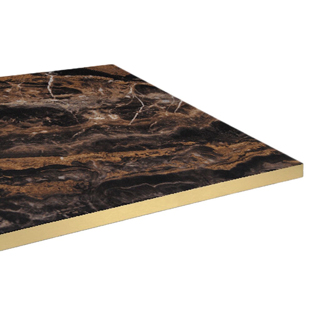 RestooTab - Tischplatte 110x70 Dekor berbre Capuccino Kanten messingfarben Image