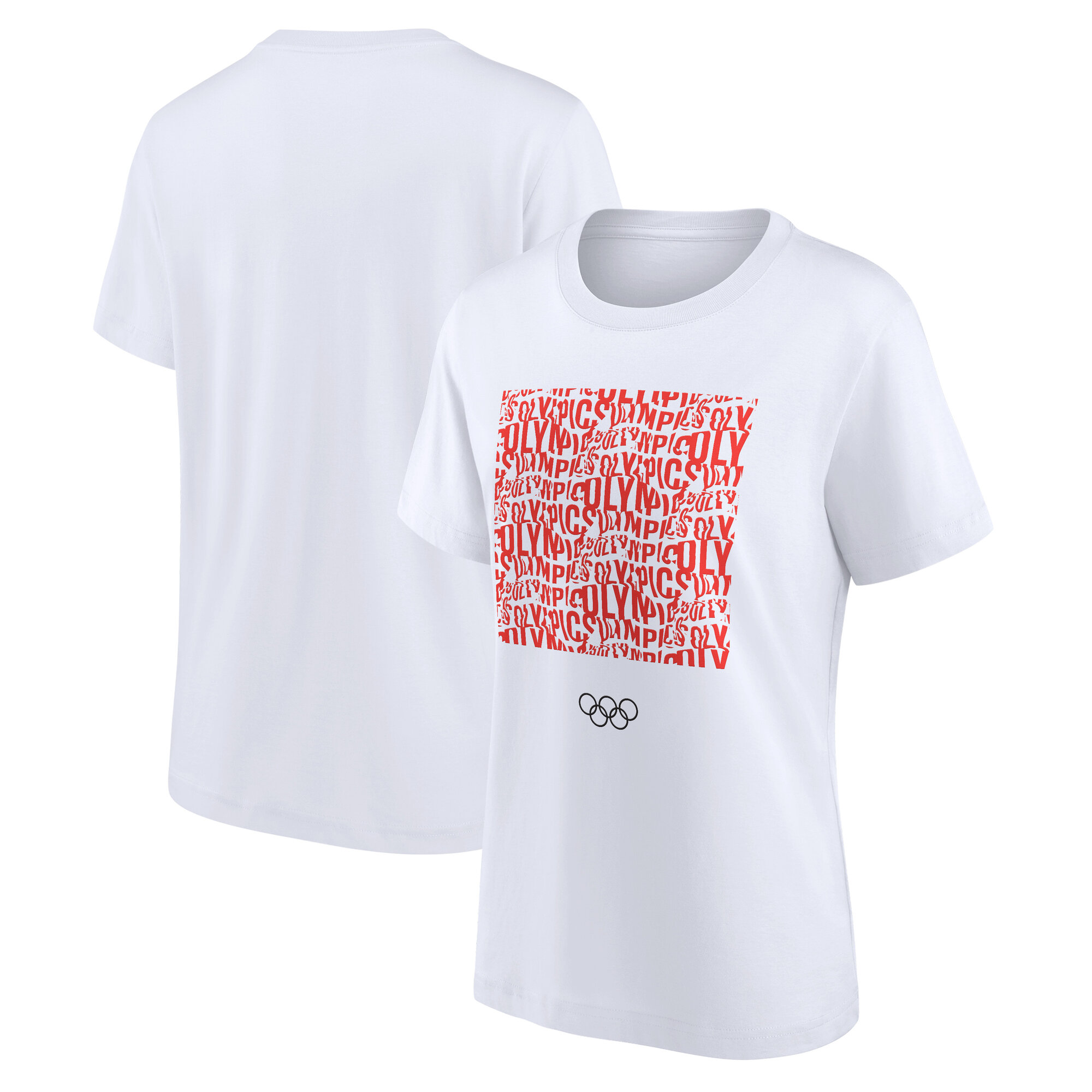 The Olympic Collection Typography Pattern T-Shirt - Weiß - Damen Image