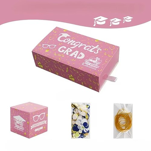 Überraschungsgeschenkbox für Abschlussfeiern, 10 Stück, Pop-up-Faltbox mit Konfetti, universell geeignet für Abschlussfeiern Image