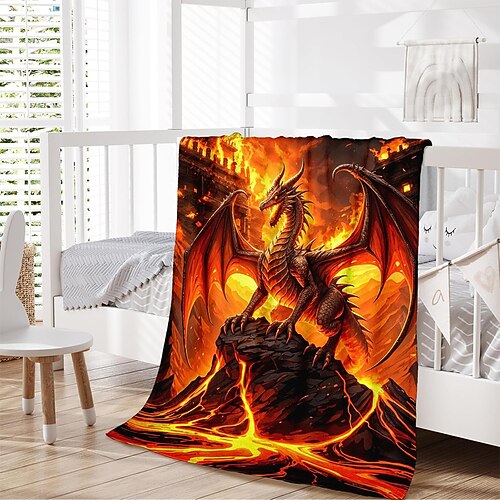 Decke Fleecedecken Überwurfdecke für die Couch Drache Geschenk Klassisch 3D Fantasie Sofa Bett Dekorative Decke Warme Decke Wohndeko Image