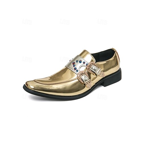 Lila Herren-Slipper aus Lackleder mit Doppel-Monk-Riemen und Strassverzierungen – elegantes Schuhwerk für gehobene Anlässe, Abendveranstaltungen und Hochzeiten