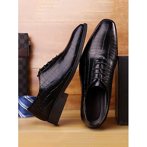 Braune Herren-Oxfordschuhe aus Kunstleder – klassischer Stil für formelle Hochzeiten, Geschäftsveranstaltungen und besondere Anlässe Image