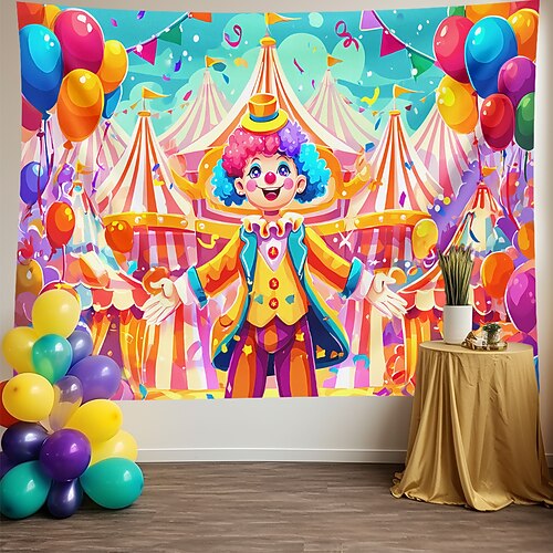 Karneval Tapisserie Banner Decke Clown Luxus Bunt 3D Party Wohnzimmer Hintergründe aufnehmen Maskerade Wohndeko Image