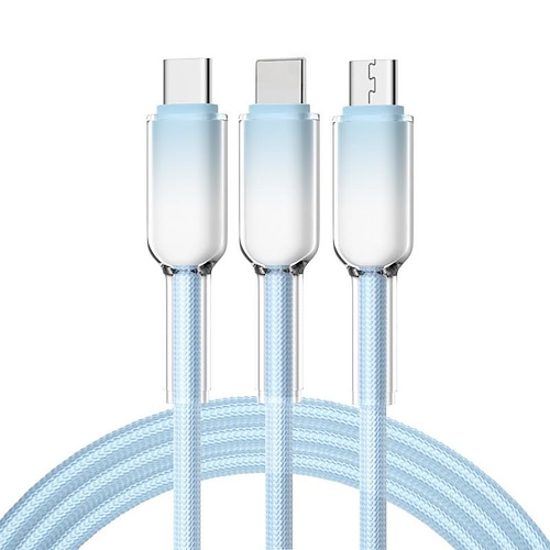 3-in-1 Schnelllade-Datenkabel, 1,2 m, USB auf Micro-USB Typ-C, iOS-kompatibel, geeignet für iPhone, Samsung, Xiaomi, Redmi und Poco. Image