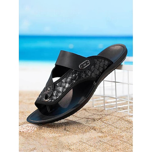 Weiße Herren-Freizeitsandalen – hochwertige, leichte Sandalen für Strand, Resort und Hochzeiten Image