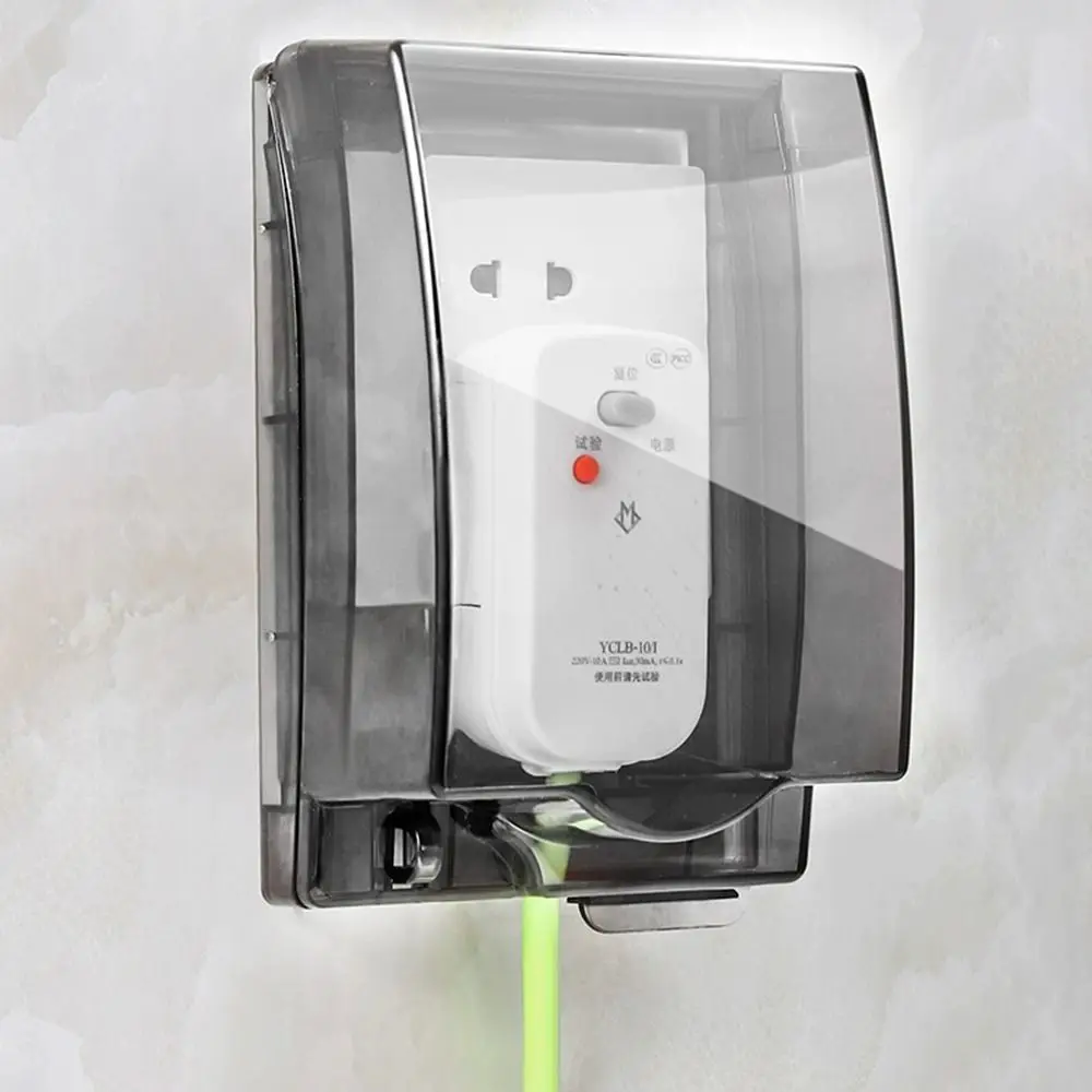 Tragbare 86-Typ-Schalter-Schutzhülle, transparent, selbstklebend, elektrische Steckerabdeckung, Steckdose, wasserdichte Steckerbox für Zuhause Image