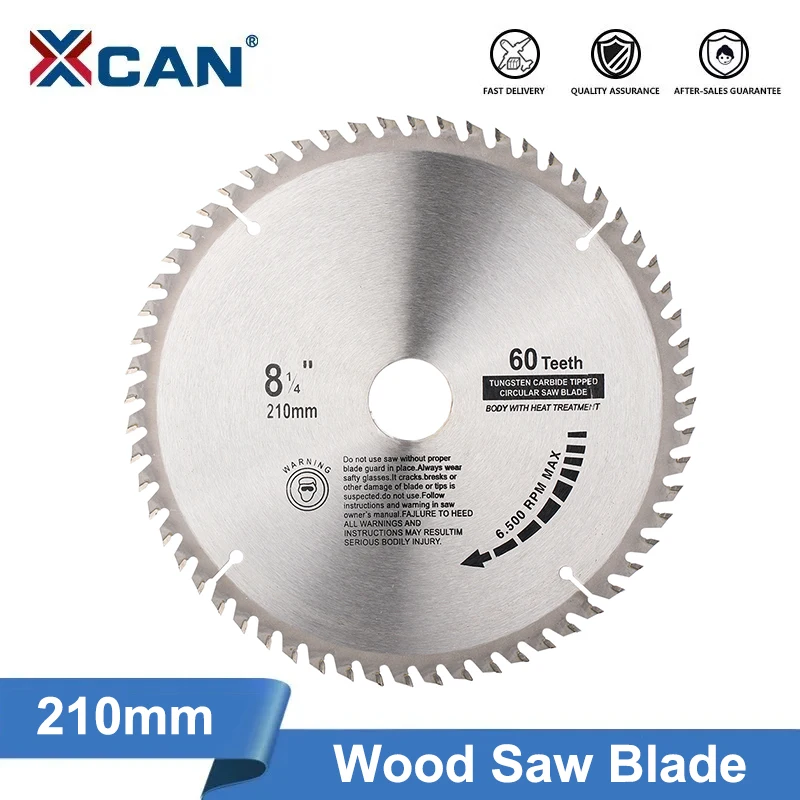 XCAN 210x30mm Kreissäge Klinge 24T 48T 60T 80T TCT Sägeblatt Hartmetall gekippt Holz Trennscheibe Für Power Tools Image