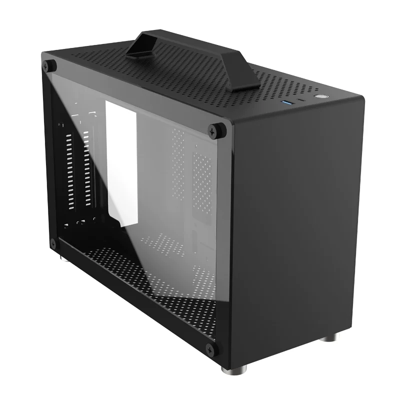GU7 Aluminium-Chassis, A4-Seite, transparent, ITX, kleiner Host, 2 mm, verdickter Aluminiumrahmen, Netz-Aluminium-Seitenplatte, kleine Box Image