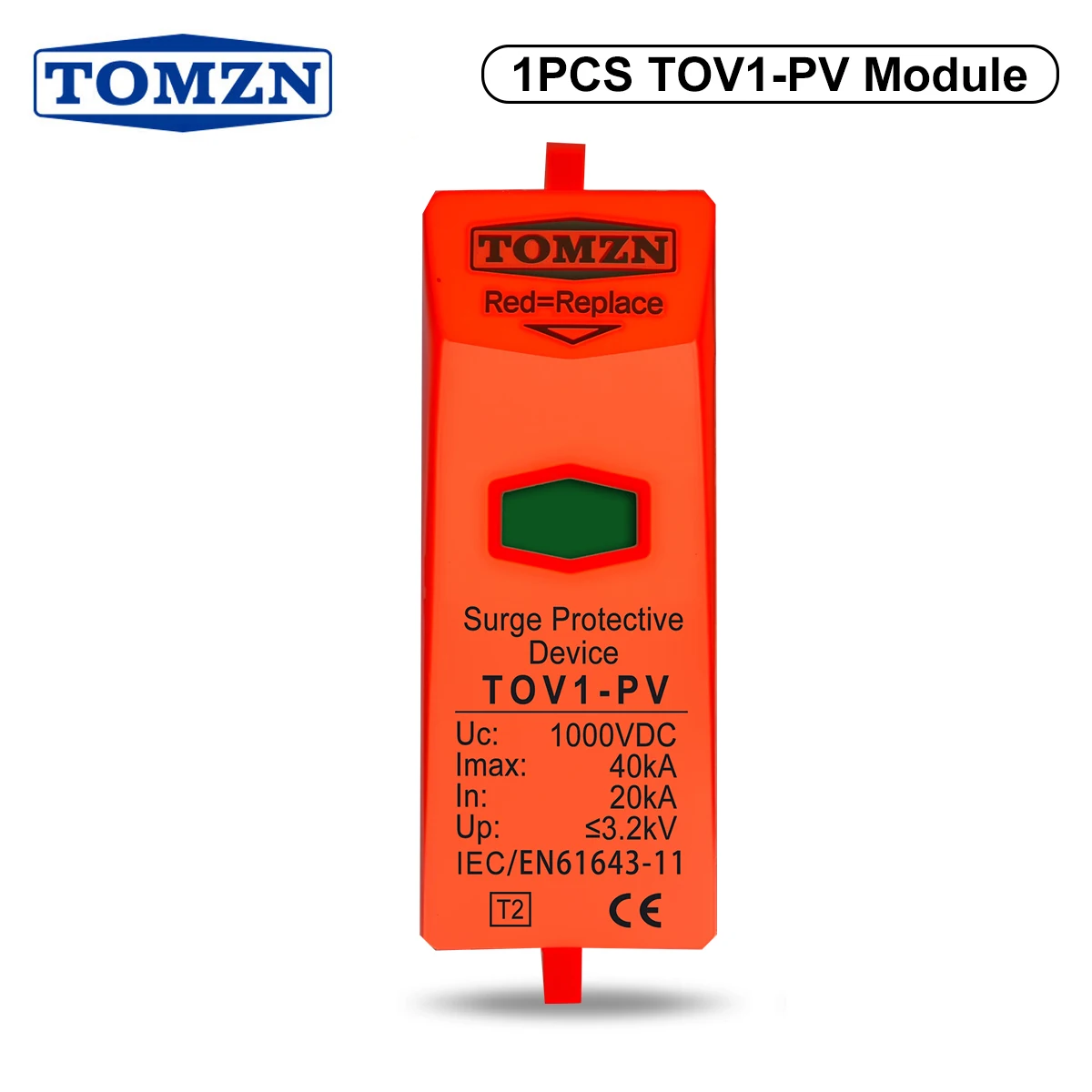 TOMZN DC 500V 600V 800V 1000V Dispositivo di protezione contro le sovratensioni Inserti a cartuccia di ricambio per DC OBO SPD 10-20kA 20-40kA 30-60kA