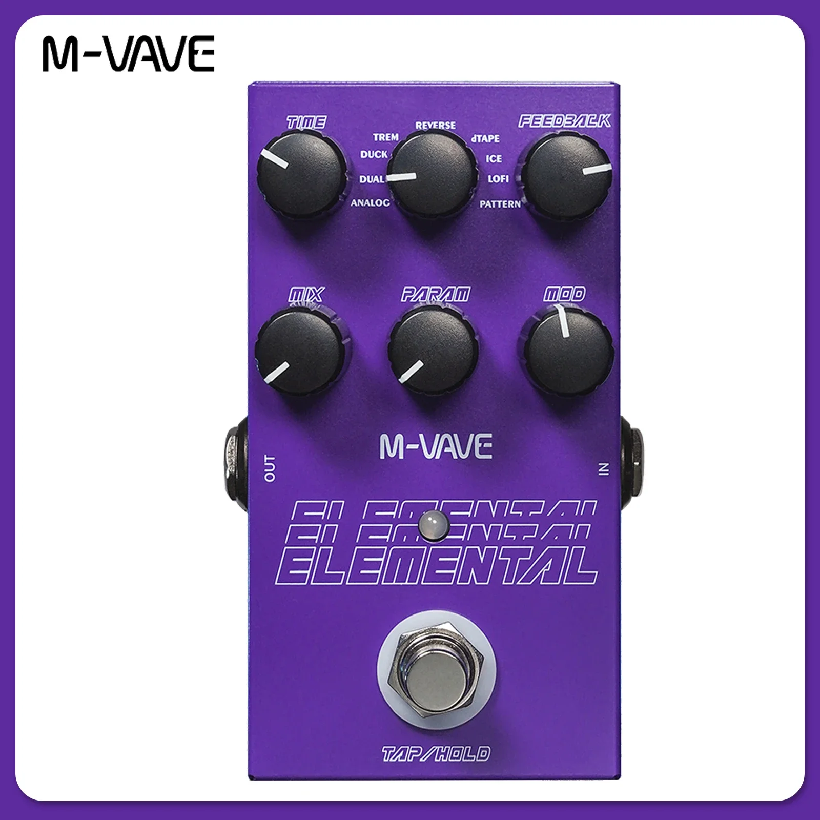 M-VAVE Elemental E-Gitarre Effektpedal Elemental Pedal Digital Delay Effekte Unterstützung für TAP und HOLD Modus Gitarrenteile Image