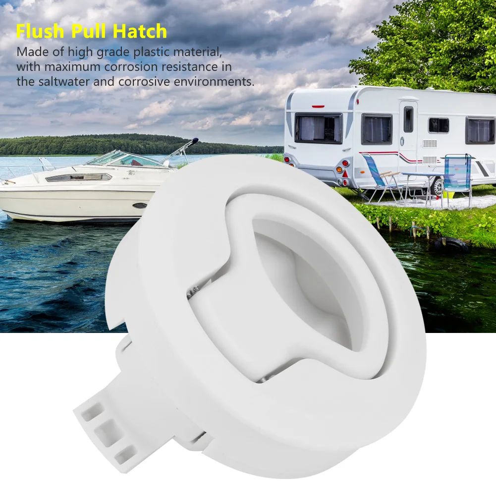 Deck Luke Luke Lock Flush Pull Luke Kunststoff Flush Pull Luke für RV Marine Boot RV weiß Image