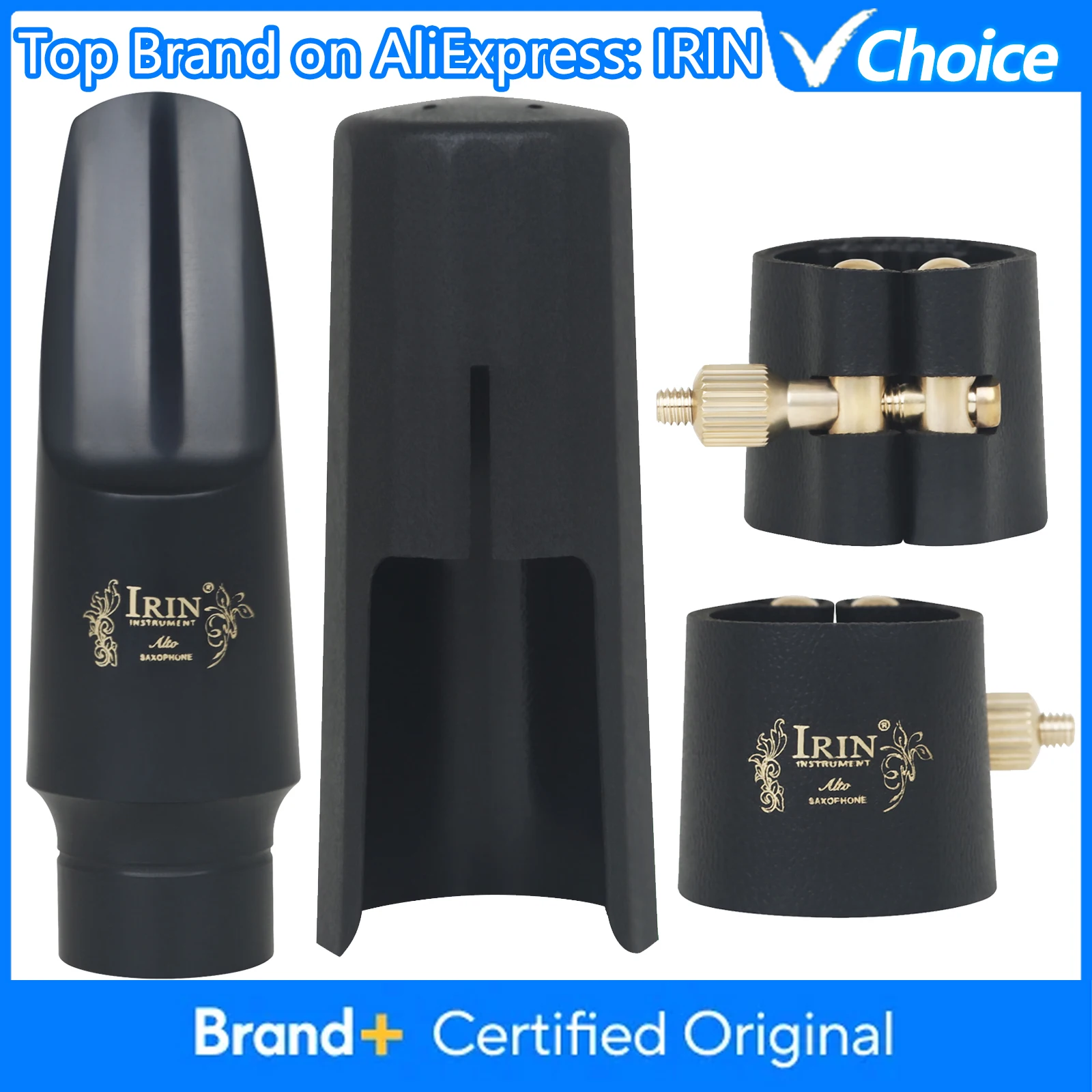IRIN Altsaxophon Mundstück Set Ligatur Clip Flöte Kopf Kappe für Altsaxophon Teile Holzblasinstrument Zubehör Image