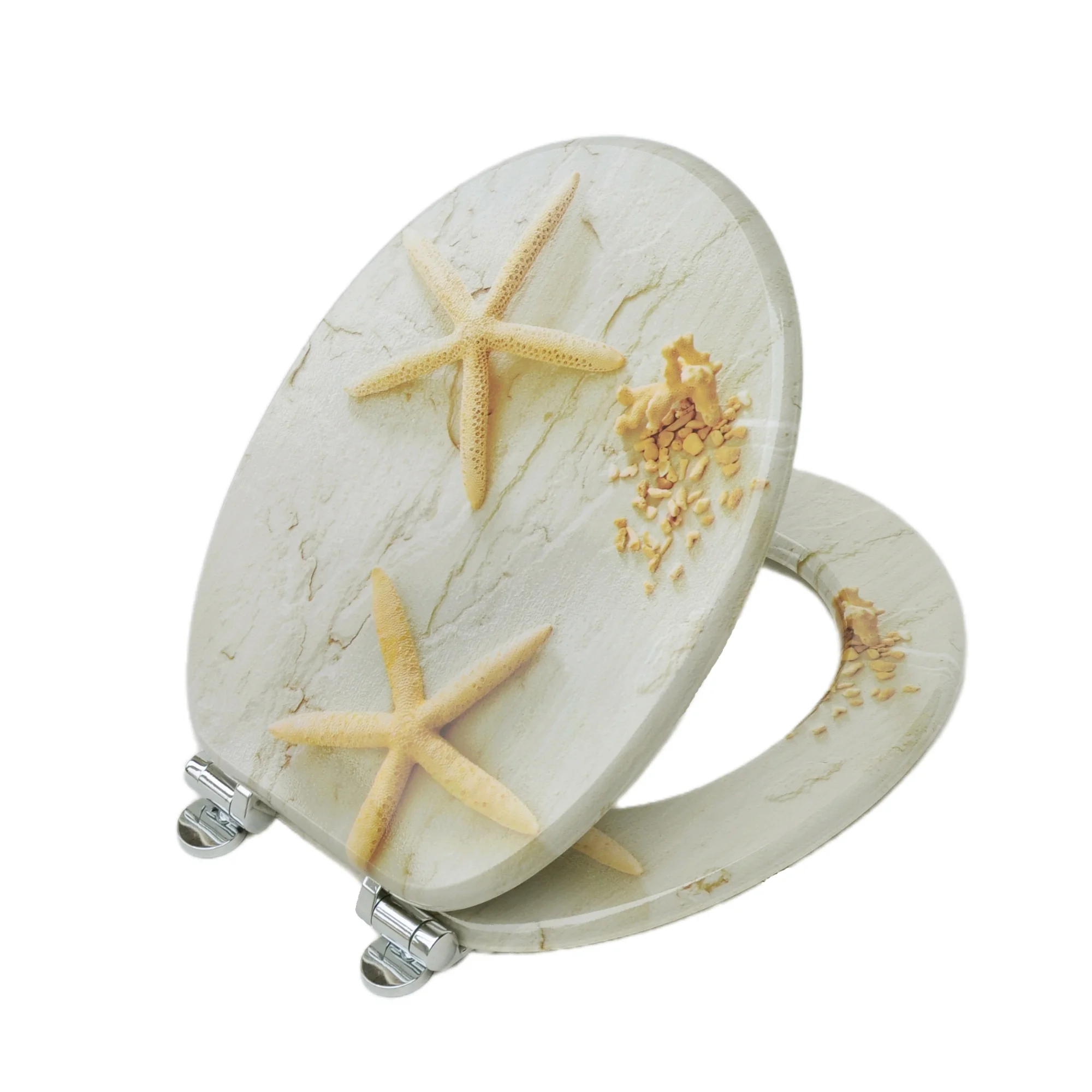 SAINOS Toilettendeckel Mit Absenkautomatik Antibakterielles WC Sitz Wood Toilettensitz Klodeckel Ktion for Badezimmer Parts