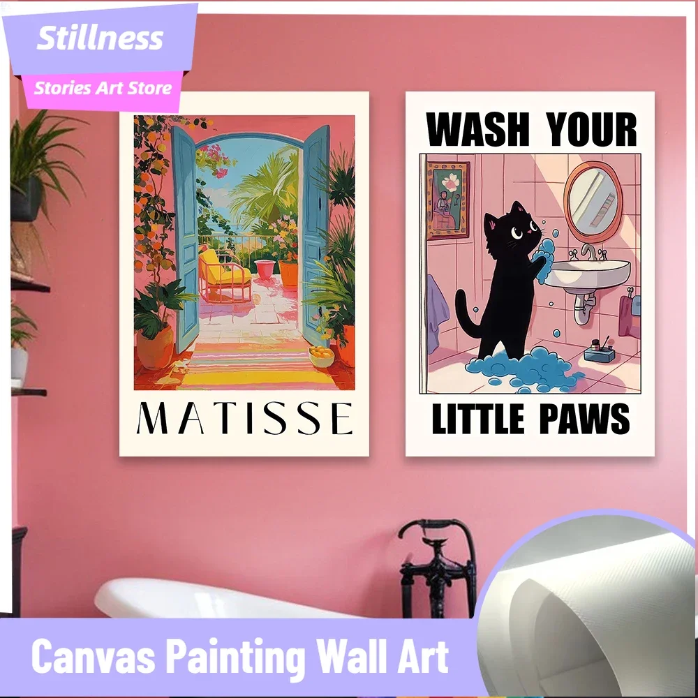Rahmenlose Stillness Stories rahmenlos Henri Matisse Vintage Leinwand Malerei Wand Kunst Poster grün abstrakte Fenster Landschaft Abs