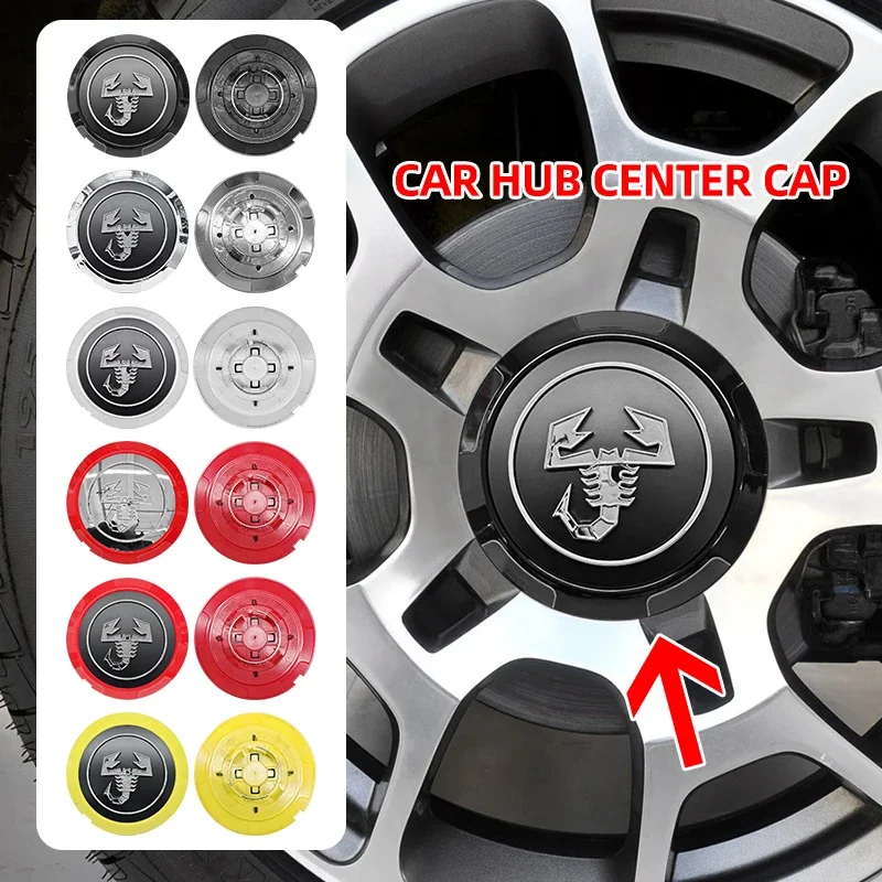 4 Stück Auto 133 mm Radnabenabdeckung Emblem für Fiat Abarth 500 Tipo FR Panda Argo Freemont Viaggio Bravo Punto Doblo Pulse Stilo Image