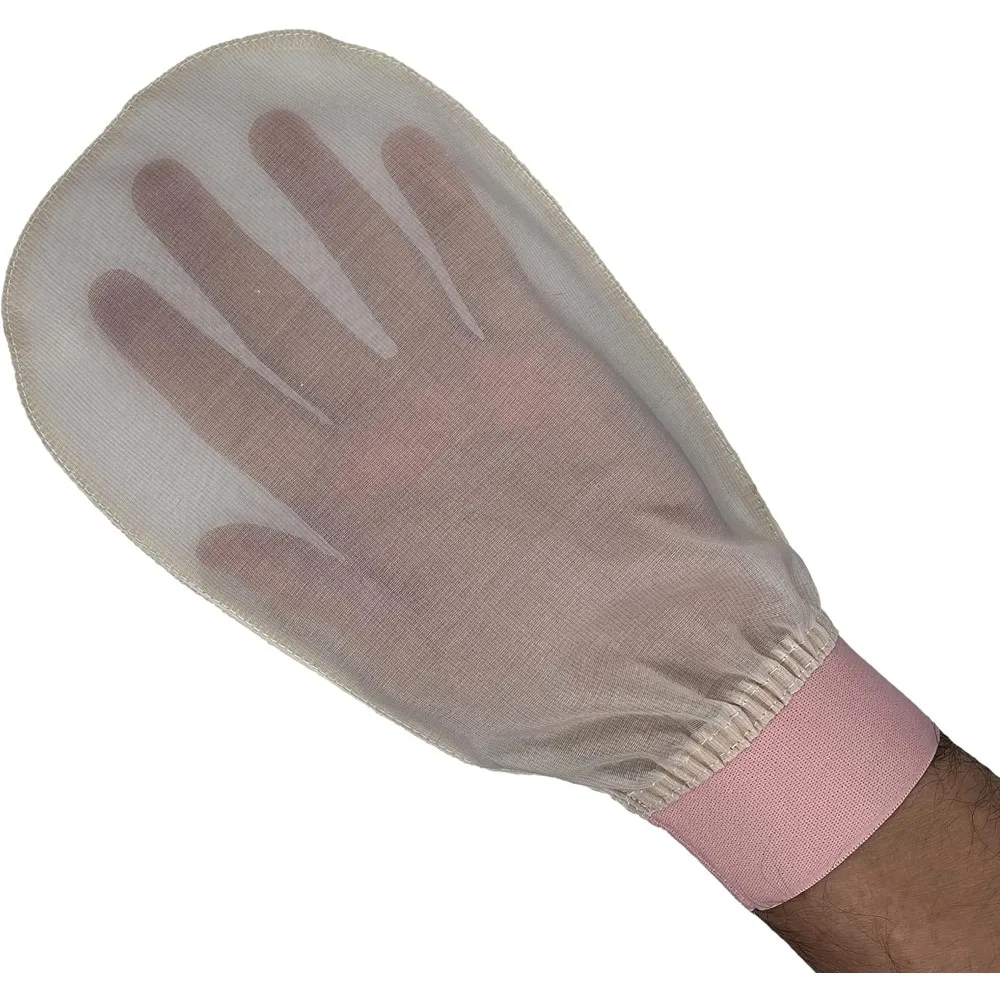 Handschuh aus 100 % Seide für handgefertigte türkische Haut, Peeling Scrubber, Bad, Sauna, Peeling, Bad, Gesichtswaschhandschuhe, Badezubehör Image