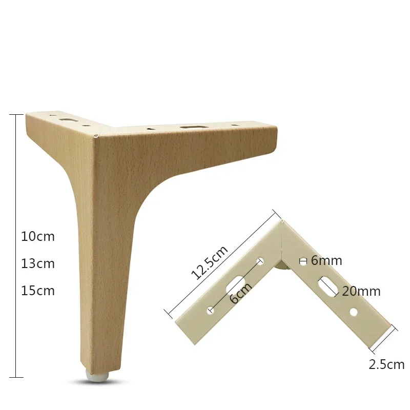 4 pièces pieds de canapé de Style chêne blanc 10/13/15 cm pieds de meubles Support de meuble TV pieds d'armoire pieds de meuble pieds de Table avec vis