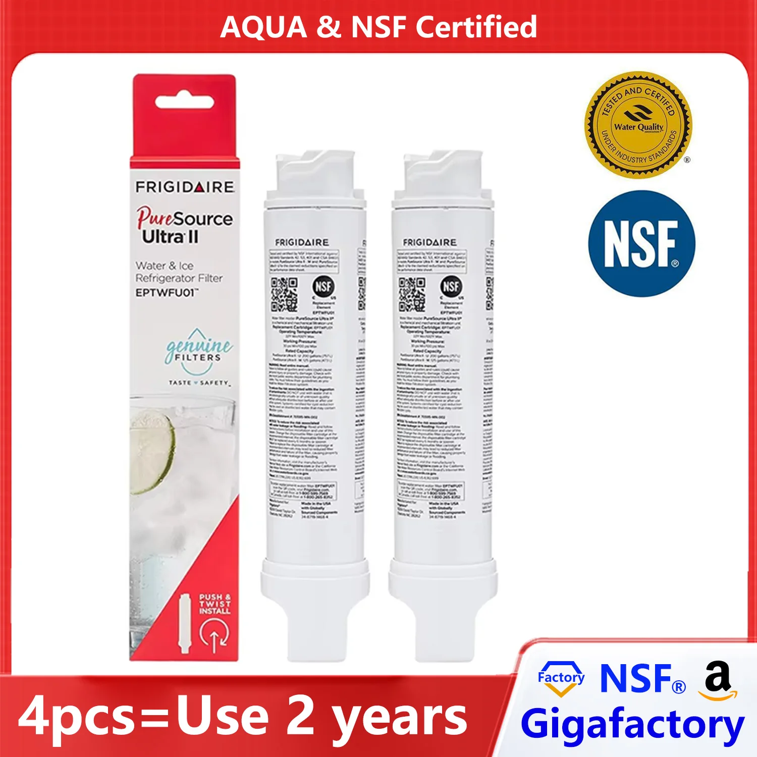 Nsf zertifizierte Marke echte eptwfu01 Kühlschrank Wasserfilter kompatibel mit ewf02 frigid aire reine Quelle ultra ii Image