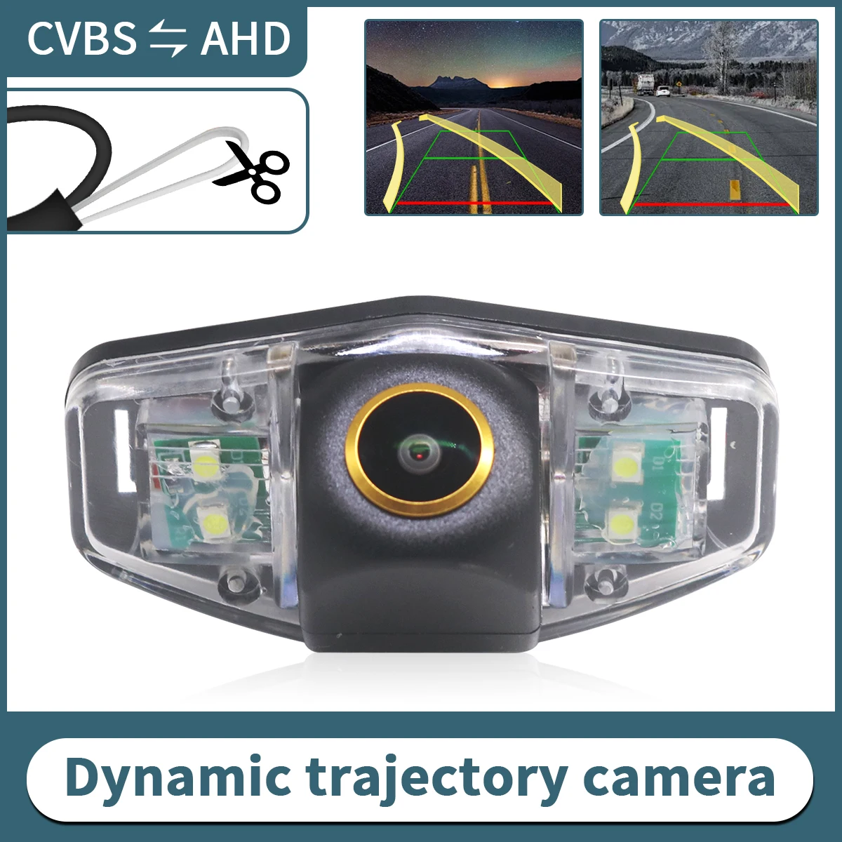 AHD Dynamic Traject 170 ° Goldene Linse Fahrzeug Rückansicht Rückfahrkamera für Honda Civic 2012-2015 Acura TSX 2004-2011 Image