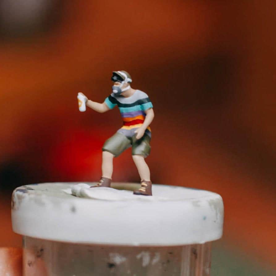 Gravity Paint Man Miniature Action Figure Diorama Scala 1:87 Nessuna decorazione Preiser Mini