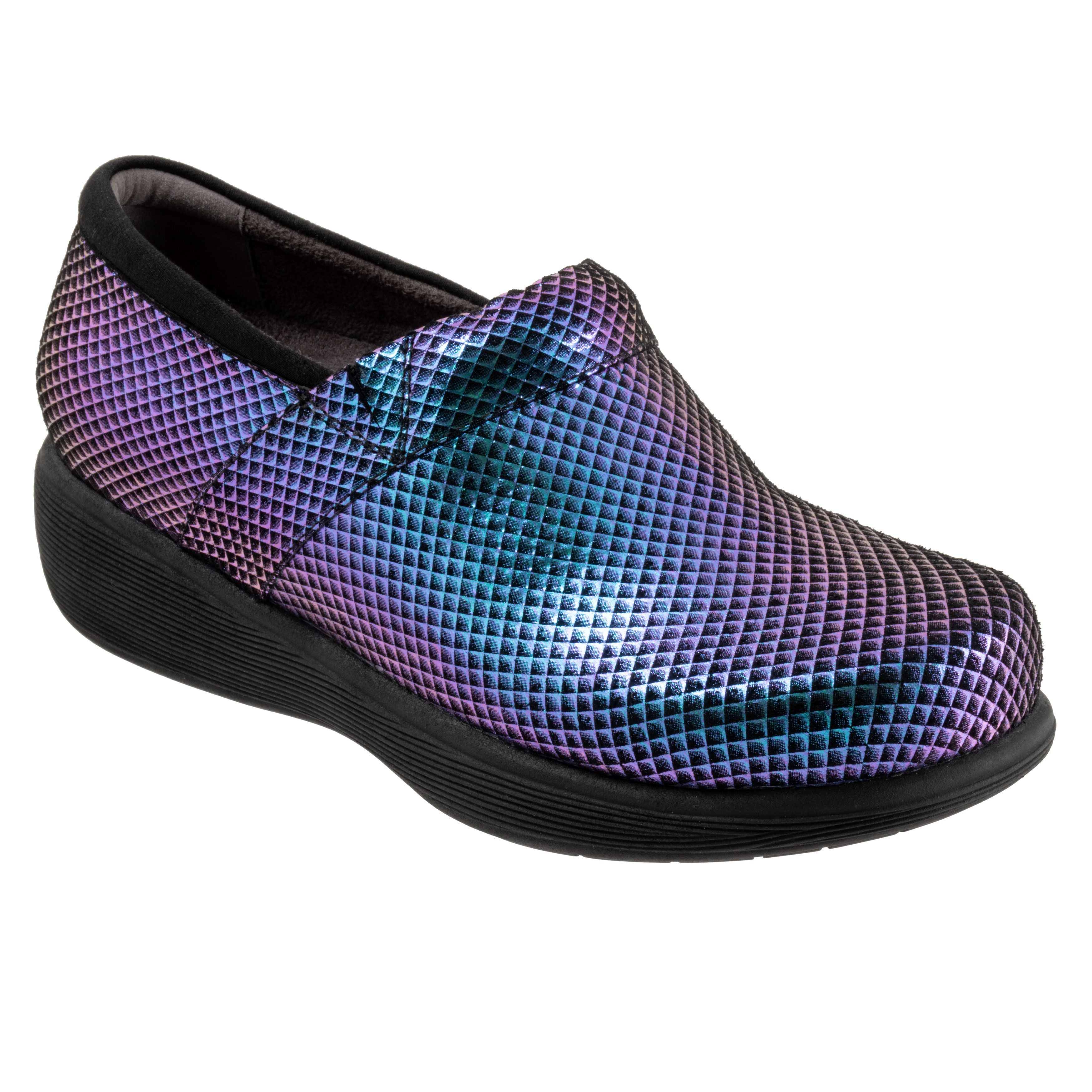Wide Width Women's Meredith Sport Clog by SoftWalk in Dark Iridescent (Size 11 W)