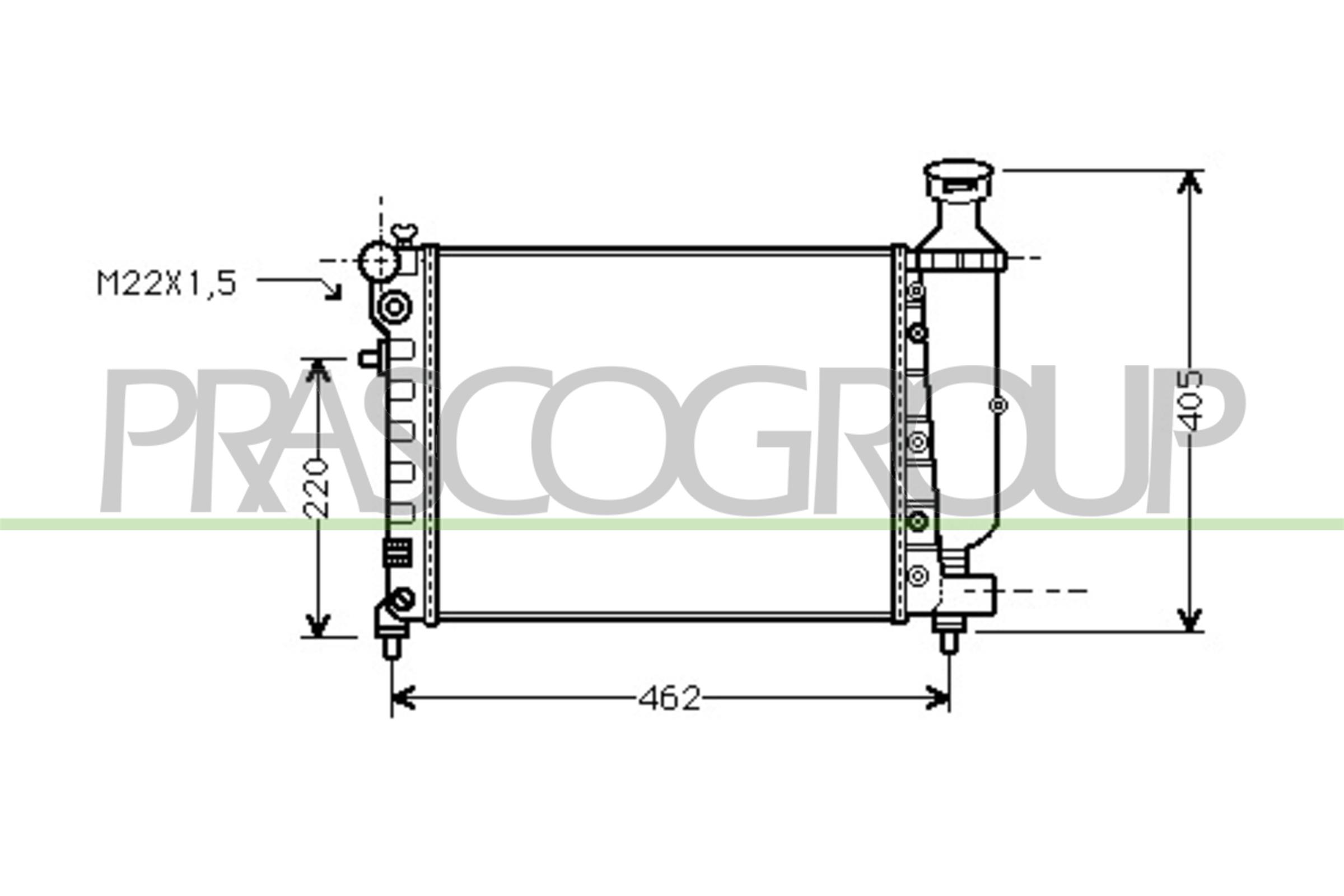 PRASCO Kühler, Motorkühlung CI022R001 für LADA PEUGEOT CITROËN 1301SR 1331S8 1301TA