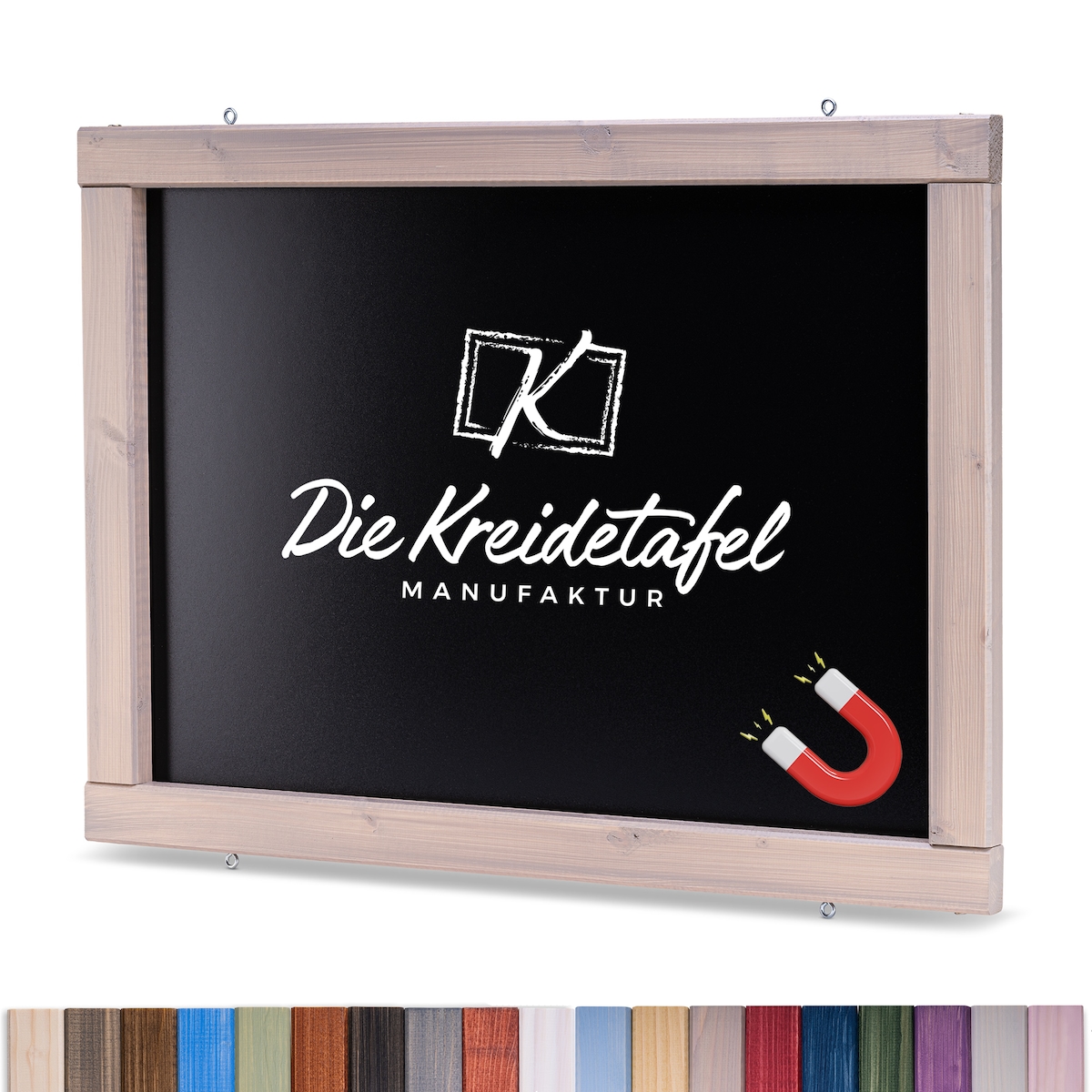 Die Kreidetafel Manufaktur Magnetische Kreidetafel - Magnettafel mit Holzrahmen / Taupe 90x60cm Image