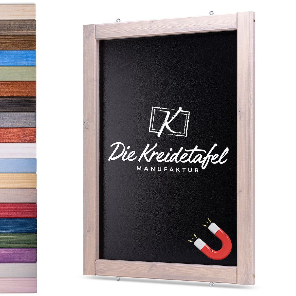 Die Kreidetafel Manufaktur Magnetische Kreidetafel - Magnettafel mit Holzrahmen / Taupe 50x100cm Image