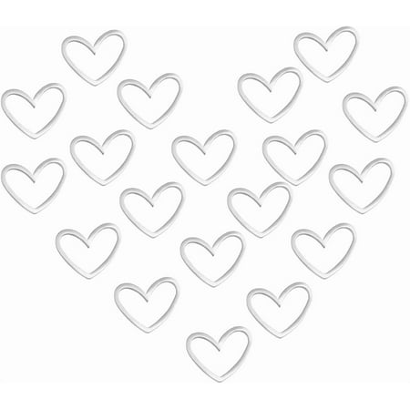 30Pcs 10.5mm Long 201 Stainless Steel Linking Rings Laser Cut Asymmetrical Heart Links Love Closed Jewelry Connectors Hollow Ring Connectors Links for Women Jewelry Making Silver