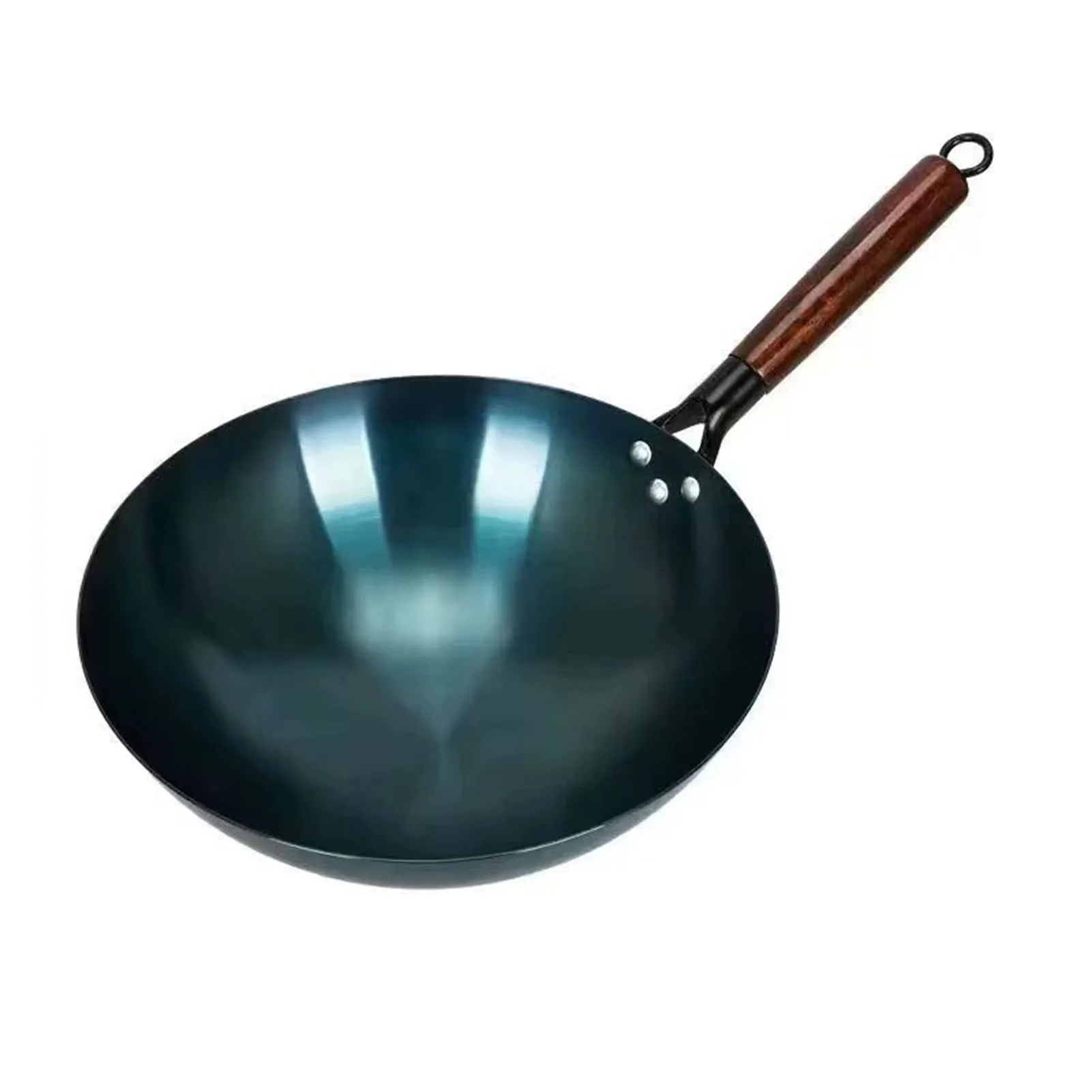 Eisen Wok Pfanne Wok Rühren Bratpfanne Eisen traditionelle chinesische runde Boden unbeschichtet Einhand Antihaft Wok für zu Hause und Restaurant Image