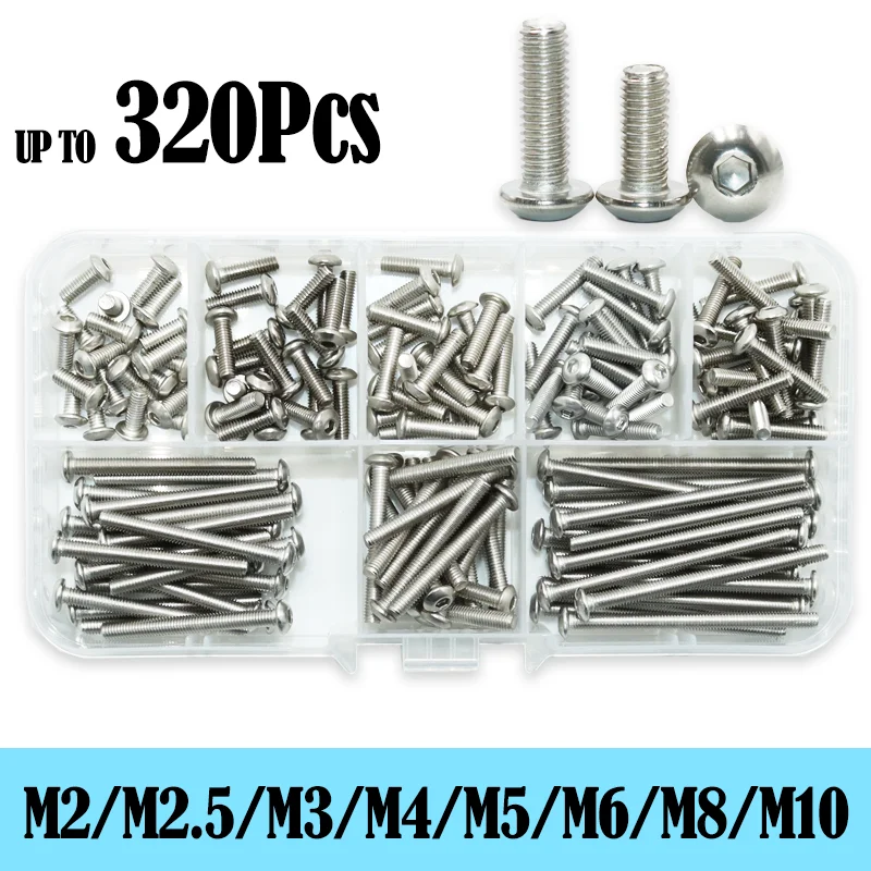 Runder Sechs kant schraubens atz m2 m2, 5 m3 m4 m5 m6 m8 m10 Innen sechs kant knopf Innen sechs kant schrauben 2,5 Edelstahls ch raube iso7380