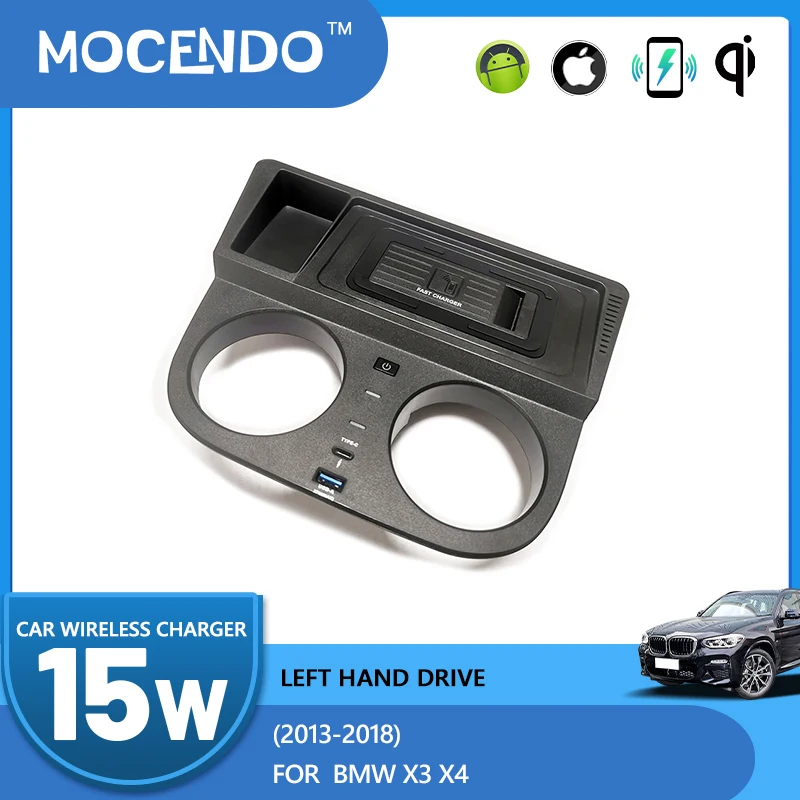 Für BMW X3 F25 X4 F26 2014-2018 Auto drahtlose ladegerät 15 watt schnelle telefon ladegerät lade auto zubehör werkzeuge Image