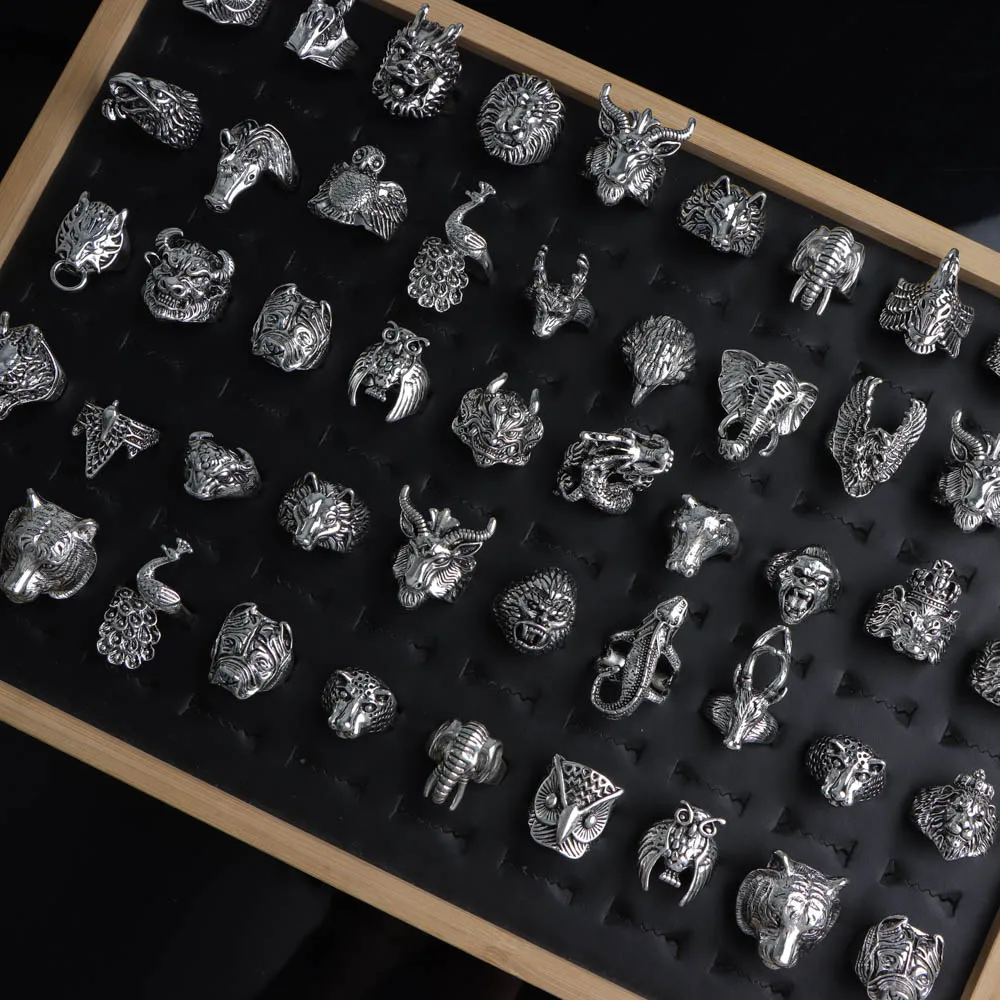 10/20/30/50 Teile/los Mode Vintage Punk Gothic Eule Ringe Für Frauen Männer Retro Tier Hop hip Party Geschenke Finger Schmuck Mix Stil