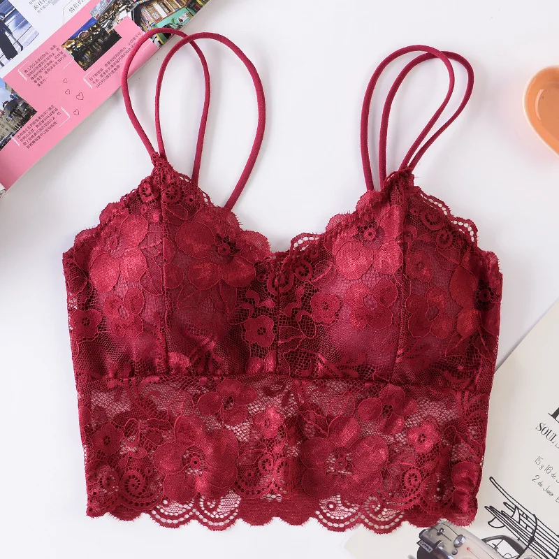 2022 elastische Joint Bralette Sexy Dessous Bh Top Kleidung Machen Wirefree Intime Weibliche Freie Größe Bh Rot Schwarz Weiß Image