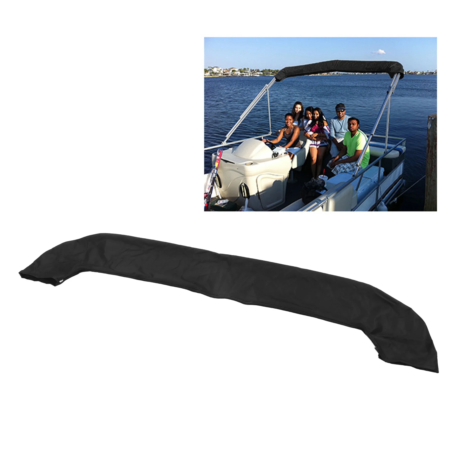 Bimini Top Ersatzabdeckung mit Aufbewahrungstasche, Oxford-Stoff, faltbar, regenfest, wasserdicht, Sonnenschutz, Bootsüberdachung Image