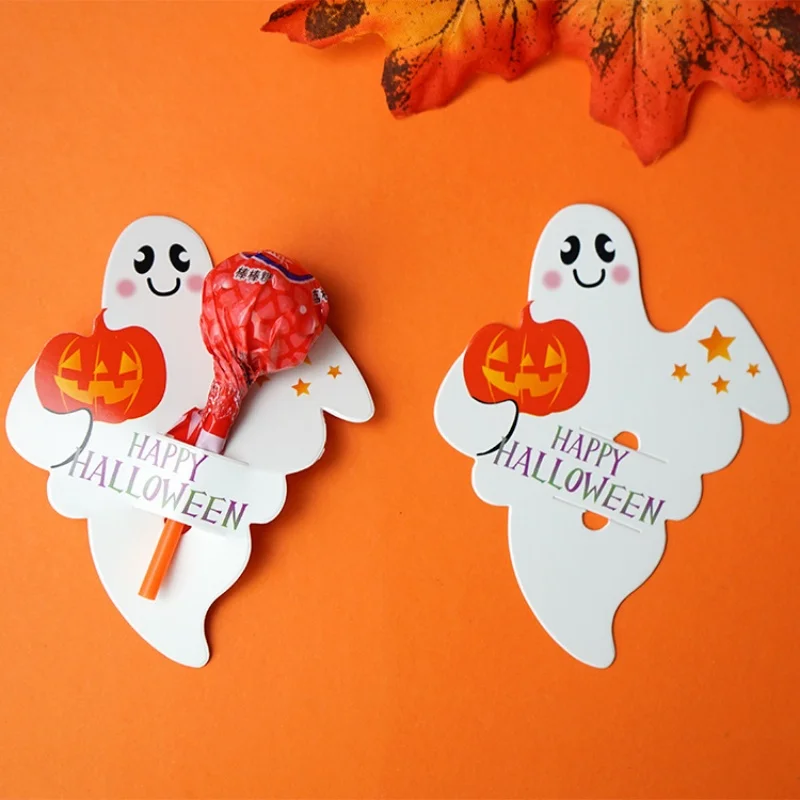 50 Stück Halloween Geist Kürbis Muster Süßigkeiten Süßigkeiten dekorative Papierkarten DIY dekorative Karten Image