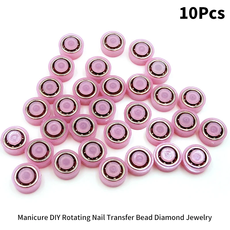 10 Stück universelle rotierende Lager drehbare Transfer perle für Nail Art Dekoration DIY Maniküre rotierenden Schmuck Zubehör Image