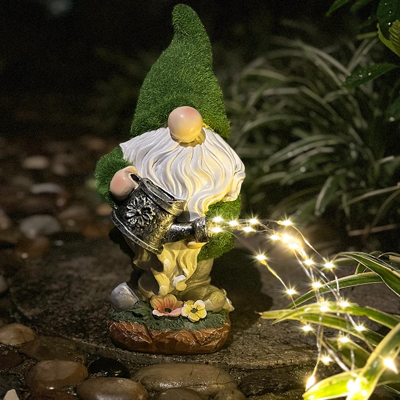 Solar Garten Gnome Gießkanne Statue Licht Wunderliche Garten Statue Dekor Für Outdoor Hof Garten Rasen Landschaft Dekor