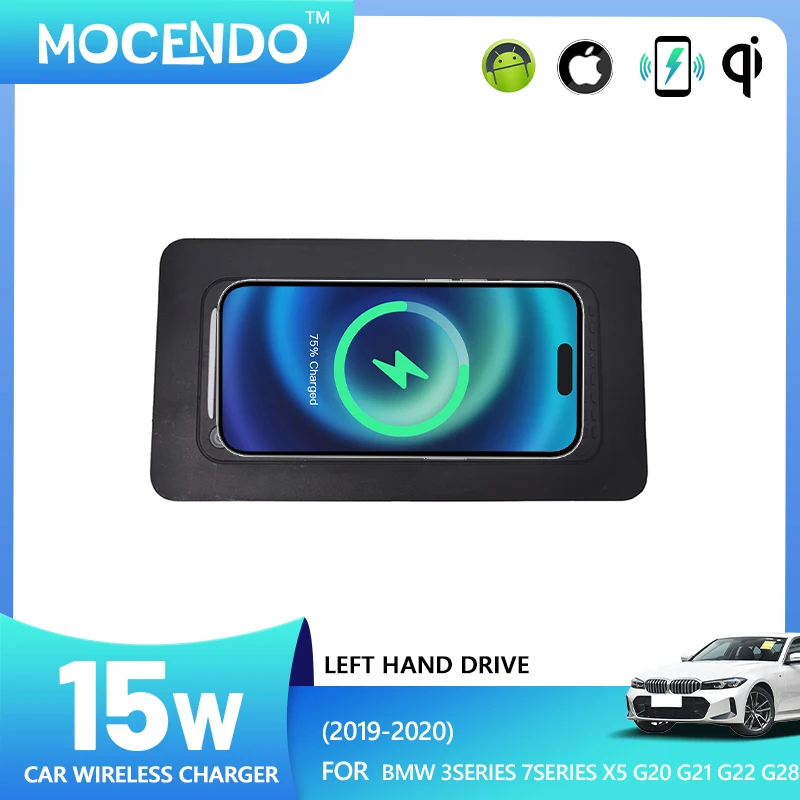 FÜR BMW 3er G20 G28 4er-Serie mit NFC-Kartenschlüssel, kabelloses Auto-Ladegerät, schnelle Telefon-Ladeplatte, Zubehör 2020 2021 für LHD Image