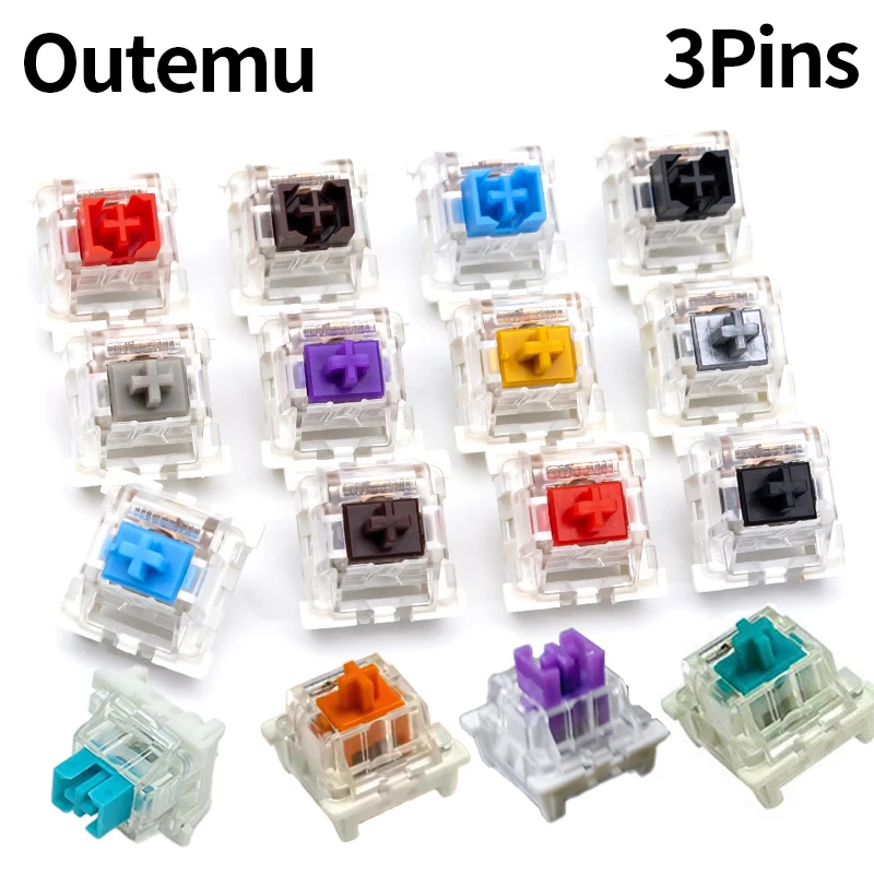 Outemu Schalter für Tastatur 3Pin Staubdicht Linear Tactile Clicky Silent Switches für MX Mechanische Tastaturen Gaming Switch DIY Image